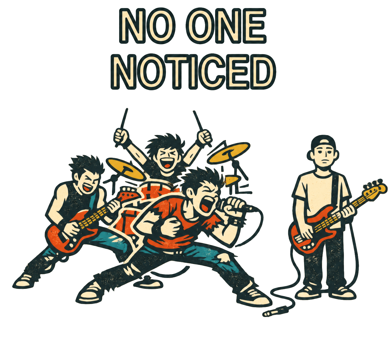 No One Noticed — Camiseta Bajista Humor