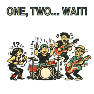 One, Two... Wait! — Camiseta Batería Músico