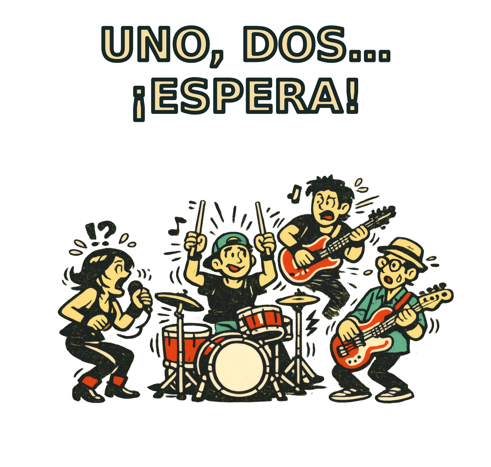 Uno Dos Espera — Camiseta Batería Humor