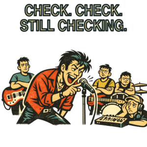 Check. Check. Still Checking. — Camiseta Técnico Sonido