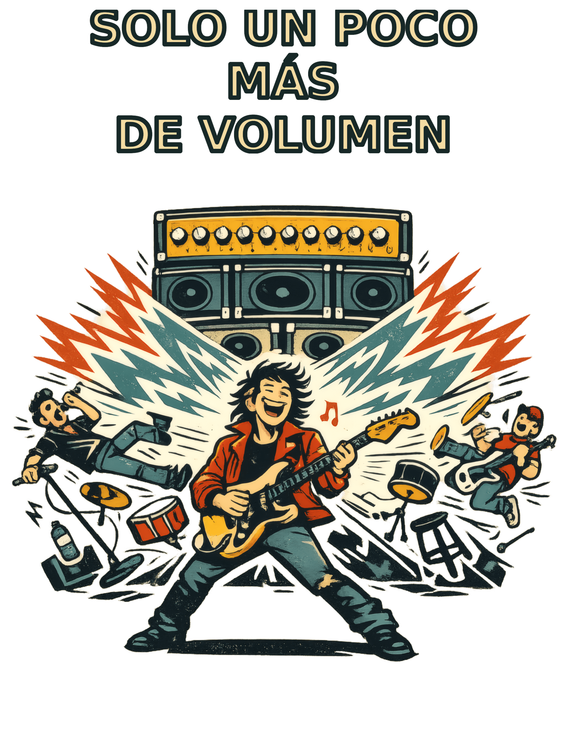 Solo Un Poco Más de Volumen — Camiseta Guitarrista Rock